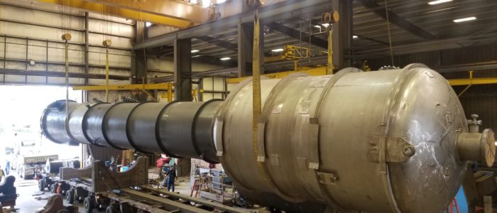 Crane lift of evaporator